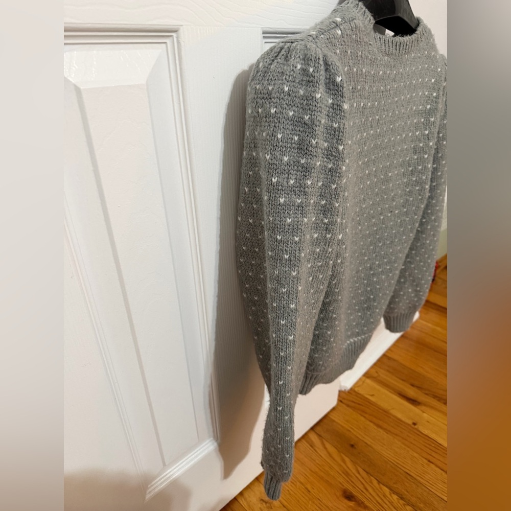 Ann Taylor Gray Dotted Jacquard Sweater – Size Medium - Picture 6 of 11